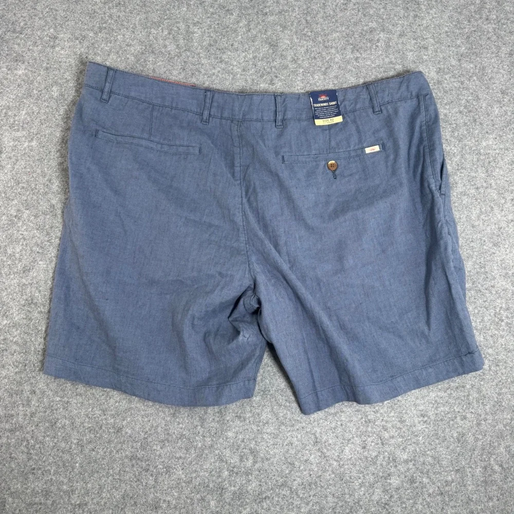 Faherty Tradewinds Shorts Mens 42 Blue Linen Organic Cotton 7.5 Inseam NWT